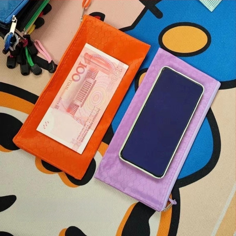 Ορθογώνιο τσαντάκι από ύφασμα Oxford με φερμουάρ για αποθήκευση μετρητών, κερμάτων και ταυτότητας, αδιάβροχη.