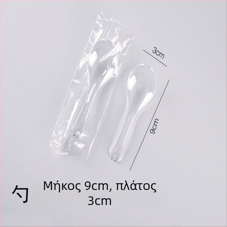 Πλαστικά κουτάλια Bibimbap μιας χρήσης, συσκευασία 100 τεμάχια, για takeout, όχι κατάλληλα για φούρνο μικροκυμάτων