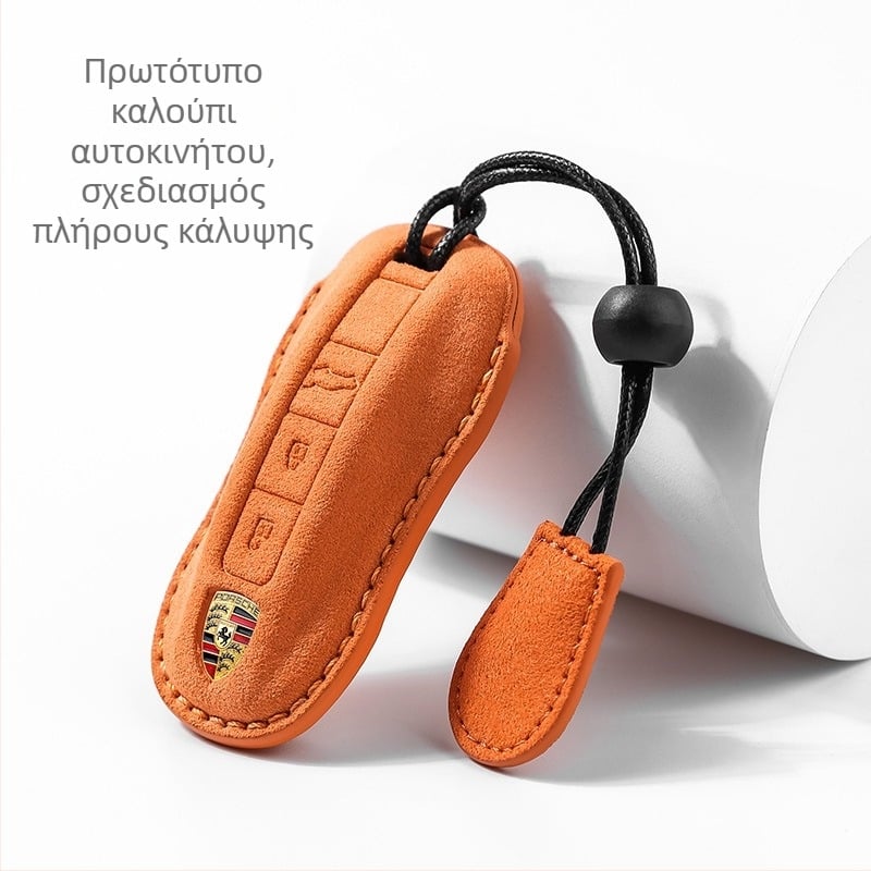 Porsche θήκη κλειδιού αυτοκινήτου από σουέντ δέρμα, υψηλής ποιότητας, προσαρμοζόμενη, για Cayenne, 718, Macan, Panamera