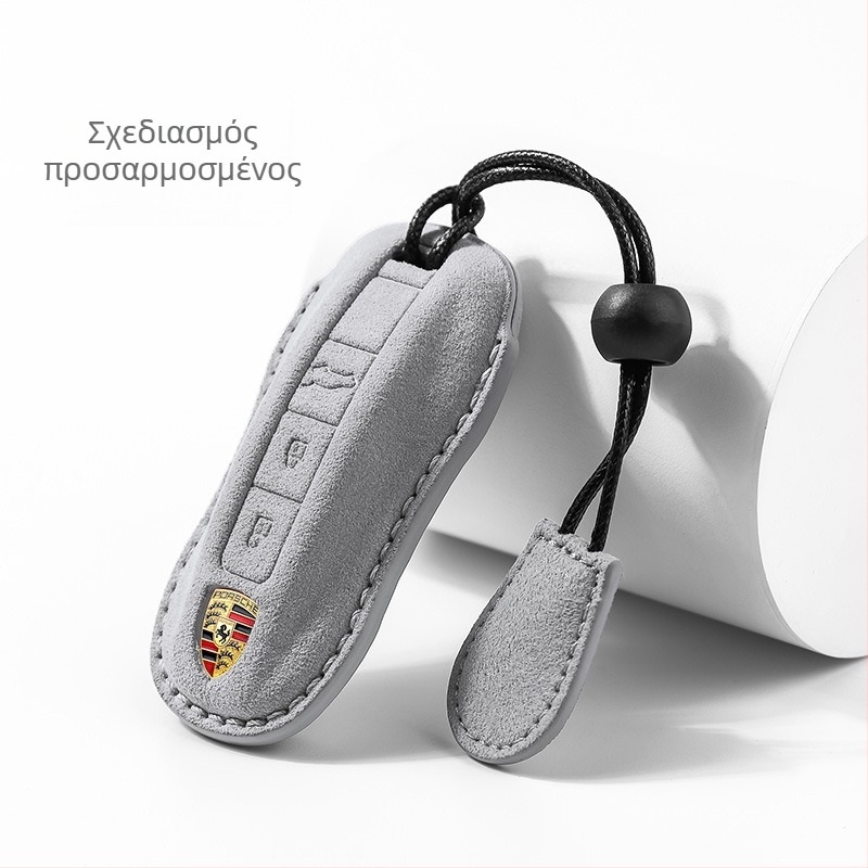 Porsche θήκη κλειδιού αυτοκινήτου από σουέντ δέρμα, υψηλής ποιότητας, προσαρμοζόμενη, για Cayenne, 718, Macan, Panamera