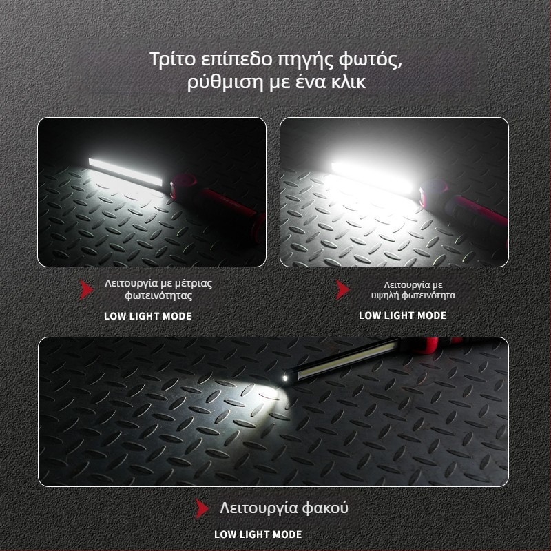 Φωτιστικό LED για επισκευές αυτοκινήτων, μοντέλο L17-1910, 500 lm, επαναφορτιζόμενο, 3,7 V, συμβατό με όλα τα μοντέλα