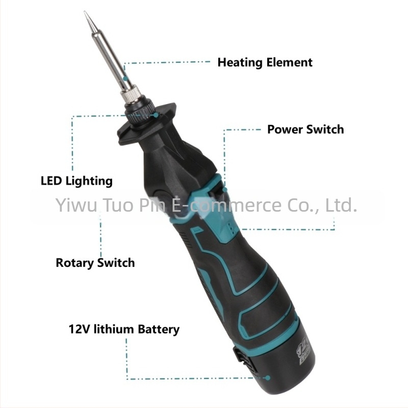 12V επαναφορτιζόμενη σιδερώστρα συγκόλλησης με σταθερή θερμοκρασία, φορητή κεραμική μονάδα