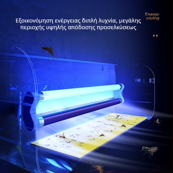 Τοίχου Λαμπτήρας Καταπολέμησης Κουνουπιών για Εστιατόρια, Ξενοδοχεία και Καταστήματα — Αυτοκόλλητη Παγίδα Μύγας, Μοντέλο HZ-MY08, Γυάλινος Σωλήνας Λάμπας, 220V, Θερμοκρασία Χρώματος 2000–3000K, Εγκεκριμένες Ιδιωτικές Μάρκες: Ναι