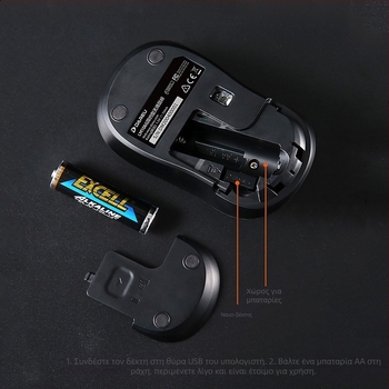 LM106G ασύρματο ποντίκι USB, 2.4G σύνδεση, 1000 DPI, 3 πλήκτρα, εργονομικός σχεδιασμός