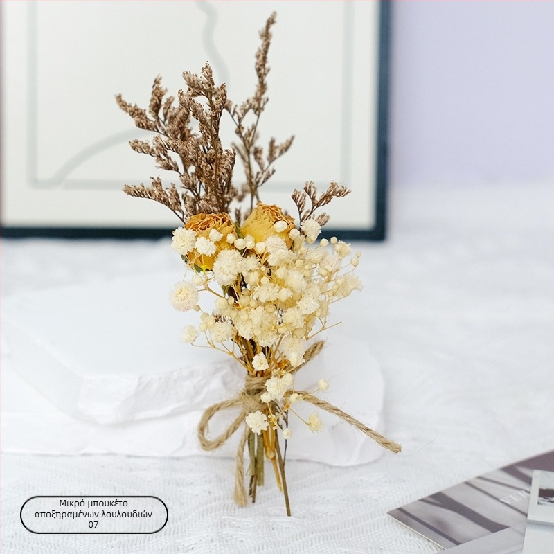 Μίνι ανθοδέσμη από αποξηραμένα λουλούδια για γάμου διακόσμηση, χειροποίητο αξεσουάρ, ποικιλία Rose και Starry Sky