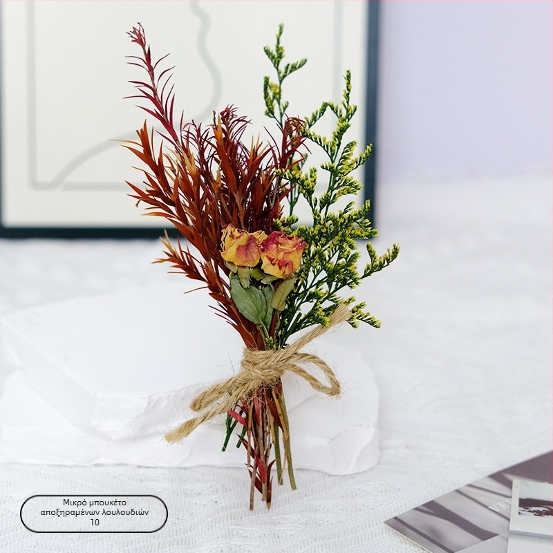 Μίνι ανθοδέσμη από αποξηραμένα λουλούδια για γάμου διακόσμηση, χειροποίητο αξεσουάρ, ποικιλία Rose και Starry Sky