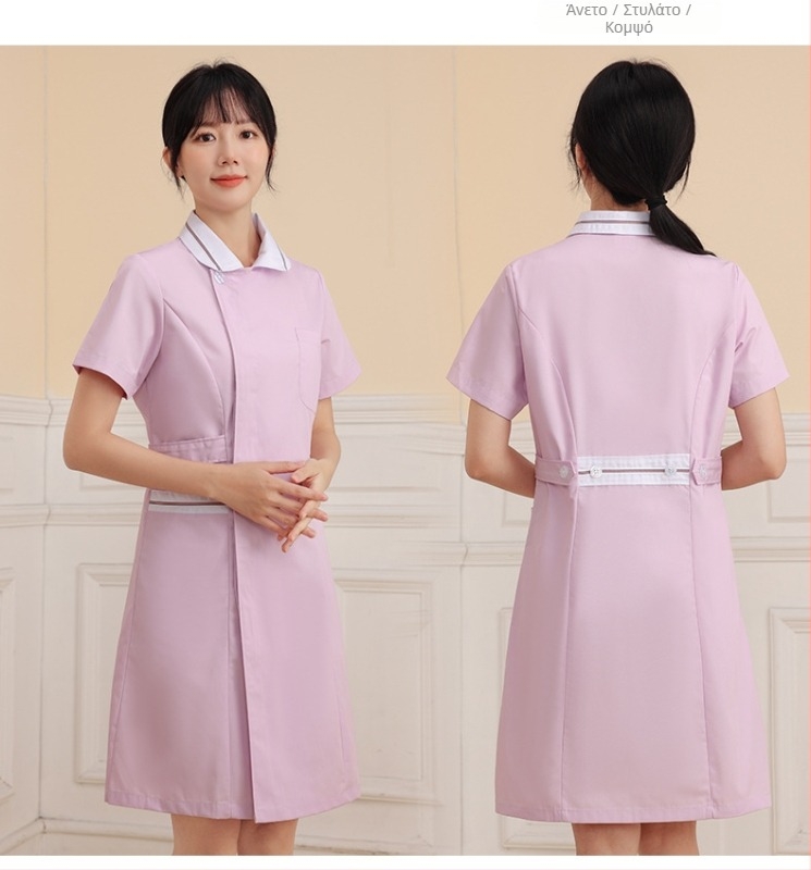 Σετ νοσηλευτικής στολής με ύφασμα πολυεστερ-βαμβακί που απομακρύνει την υγρασία, μακριά μανίκια, κορυφή με κλασικό γιακά και παντελόνι (σετ σε δύο μέρη)