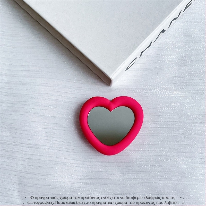 Σιλικόνης σε σχήμα καρδιάς με καθρέφτη, βάση γραφείου, snap-on, παγκόσμια συμβατότητα με κινητά, μοντέλο 01