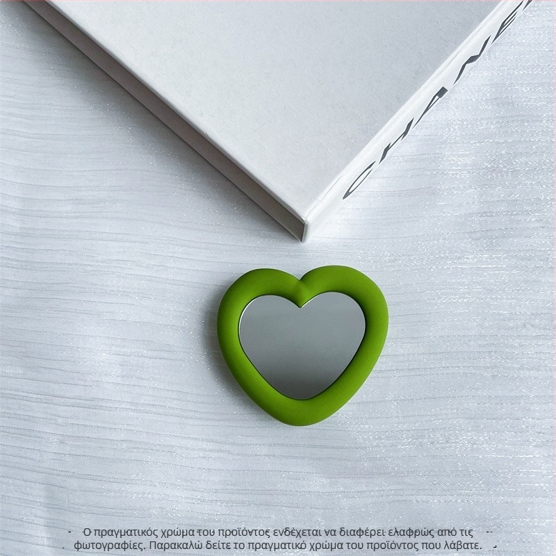 Σιλικόνης σε σχήμα καρδιάς με καθρέφτη, βάση γραφείου, snap-on, παγκόσμια συμβατότητα με κινητά, μοντέλο 01