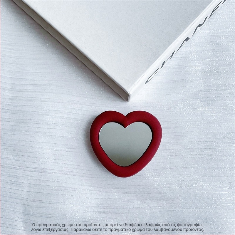 Σιλικόνης σε σχήμα καρδιάς με καθρέφτη, βάση γραφείου, snap-on, παγκόσμια συμβατότητα με κινητά, μοντέλο 01