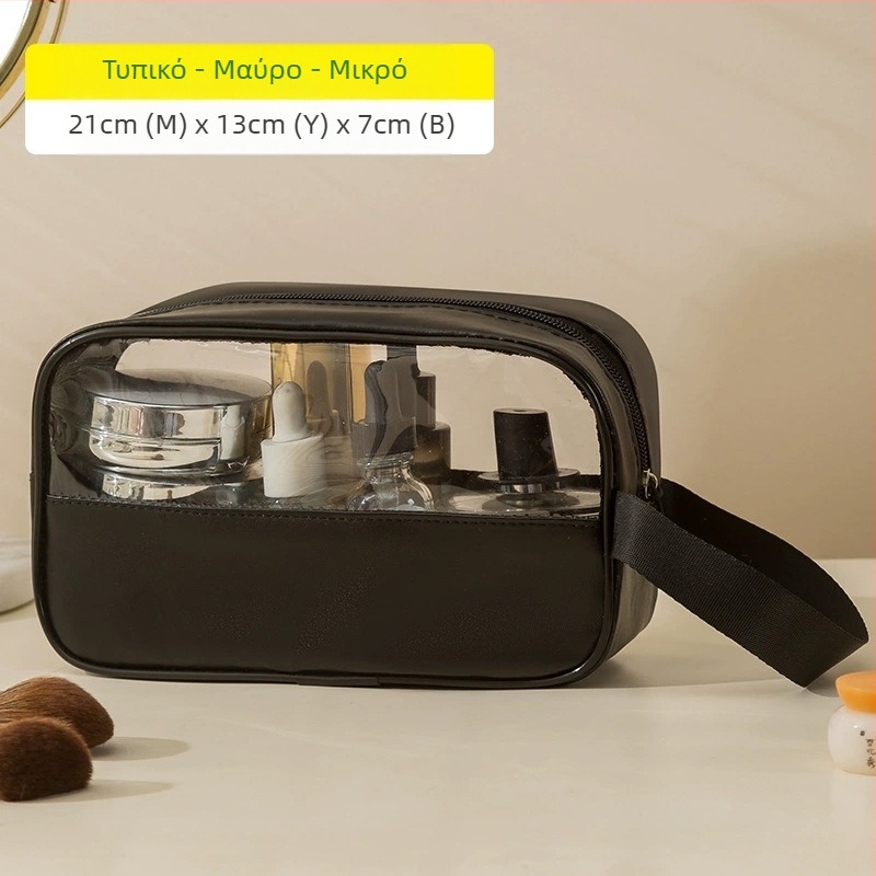 Διαφανής πολυλειτουργική τσάντα μακιγιάζ με λογότυπο, μεγάλη χωρητικότητα, εξαιρετικά ελαφριά, PVC υλικό, φερμουάρ