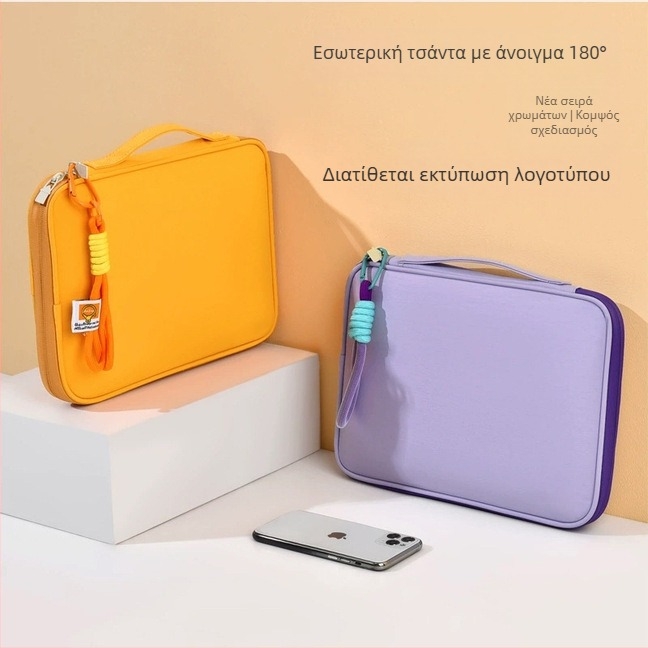 Θήκη Morandi στυλ από νάιλον, φορητή για iPad/tablet και 16 ιντσών φορητό υπολογιστή, με χειρολαβή