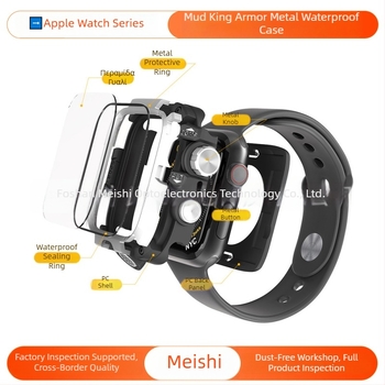 Θήκη Apple Watch με μεταλλικό αδιάβροχο περίβλημα και ενσωματωμένο προστατευτικό οθόνης από tempered glass; Συμβατή με 44/45/46/49 mm; Υλικό: PC + tempered glass; Μάρκα: Momeishi; Κωδικός: SBK-054