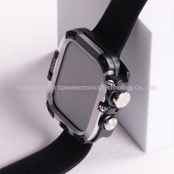 Θήκη Apple Watch με μεταλλικό αδιάβροχο περίβλημα και ενσωματωμένο προστατευτικό οθόνης από tempered glass; Συμβατή με 44/45/46/49 mm; Υλικό: PC + tempered glass; Μάρκα: Momeishi; Κωδικός: SBK-054