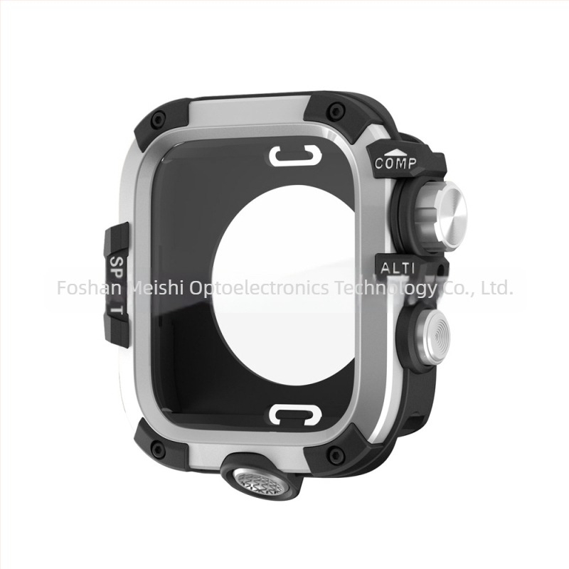 Θήκη Apple Watch με μεταλλικό αδιάβροχο περίβλημα και ενσωματωμένο προστατευτικό οθόνης από tempered glass; Συμβατή με 44/45/46/49 mm; Υλικό: PC + tempered glass; Μάρκα: Momeishi; Κωδικός: SBK-054