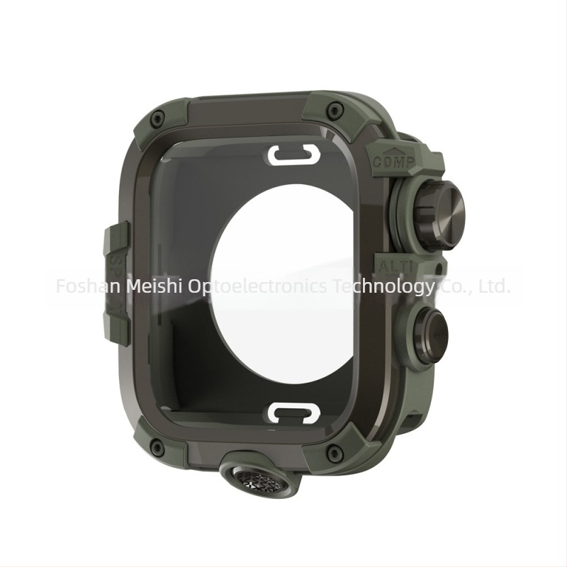 Θήκη Apple Watch με μεταλλικό αδιάβροχο περίβλημα και ενσωματωμένο προστατευτικό οθόνης από tempered glass; Συμβατή με 44/45/46/49 mm; Υλικό: PC + tempered glass; Μάρκα: Momeishi; Κωδικός: SBK-054