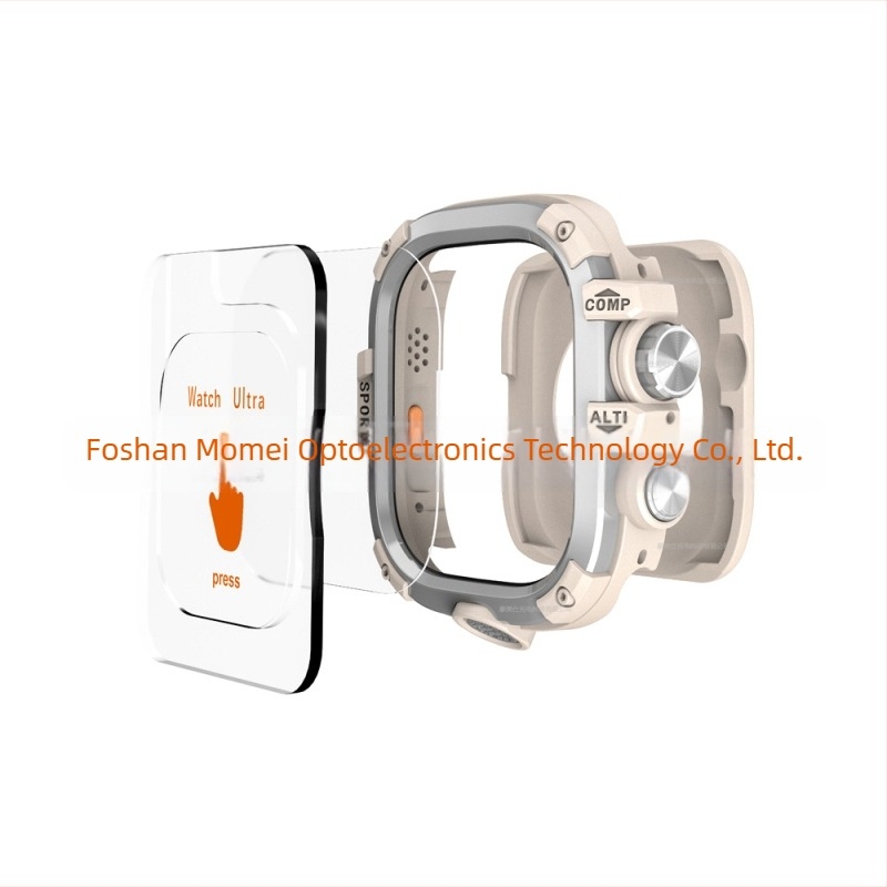 Θήκη Apple Watch με μεταλλικό αδιάβροχο περίβλημα και ενσωματωμένο προστατευτικό οθόνης από tempered glass; Συμβατή με 44/45/46/49 mm; Υλικό: PC + tempered glass; Μάρκα: Momeishi; Κωδικός: SBK-054