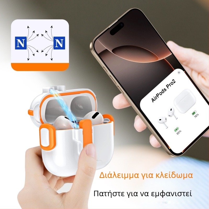 Κάλυμμα προστασίας AirPods Pro 3 – TPU+PC, Πολυλειτουργικό αναδιπλούμενο κάλυμμα, Apple συμβατό, Μοντέλο ssd-07, Κατασκευή με έγχυση