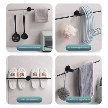 Ράγα Πετσετών από Ανοξείδωτο Ατσάλι, Επιτοίχια, Ρυθμιζόμενη Αριστερά-Δεξιά, Μονή Ράγα, Φινίρισμα Αμμοβολής