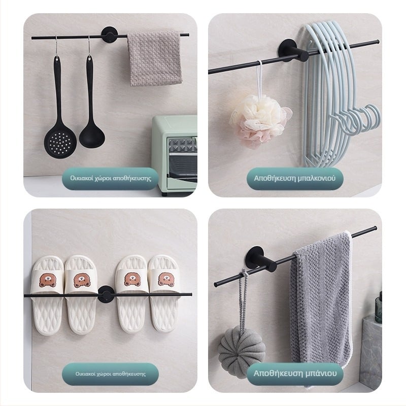 Ράγα Πετσετών από Ανοξείδωτο Ατσάλι, Επιτοίχια, Ρυθμιζόμενη Αριστερά-Δεξιά, Μονή Ράγα, Φινίρισμα Αμμοβολής