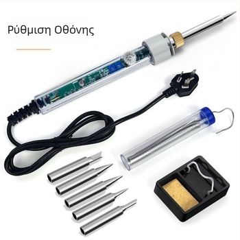 Ηλεκτρικό κολλητήρι συγκόλλησης με σταθερή θερμοκρασία, ρυθμιζόμενη θερμοκρασία, εσωτερική θέρμανση, σώμα από ανοξείδωτο ατσάλι, κατάλληλο για συνδετήρες και ευαίσθητα καλώδια