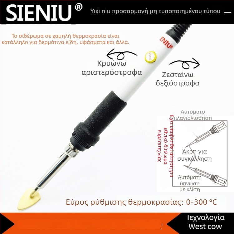 SIENIU 60W ρυθμιζόμενος θερμοκρασιας στυλό-σίδερο με πλαστικό χειριστήριο για συγκόλληση, πυρογραφία, χαρακτική και μεταφορά θερμότητας