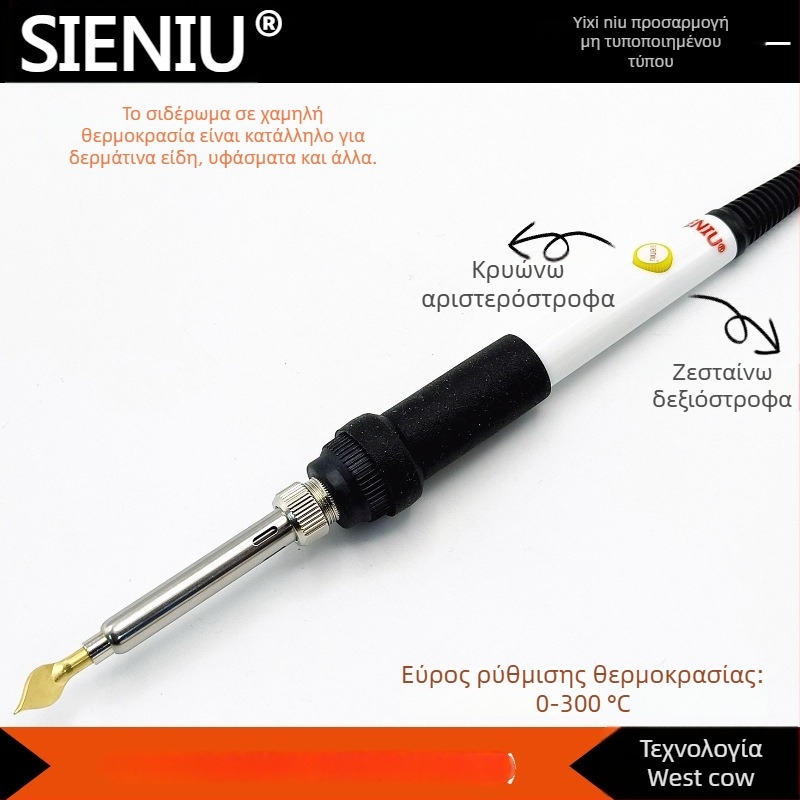SIENIU 60W ρυθμιζόμενος θερμοκρασιας στυλό-σίδερο με πλαστικό χειριστήριο για συγκόλληση, πυρογραφία, χαρακτική και μεταφορά θερμότητας