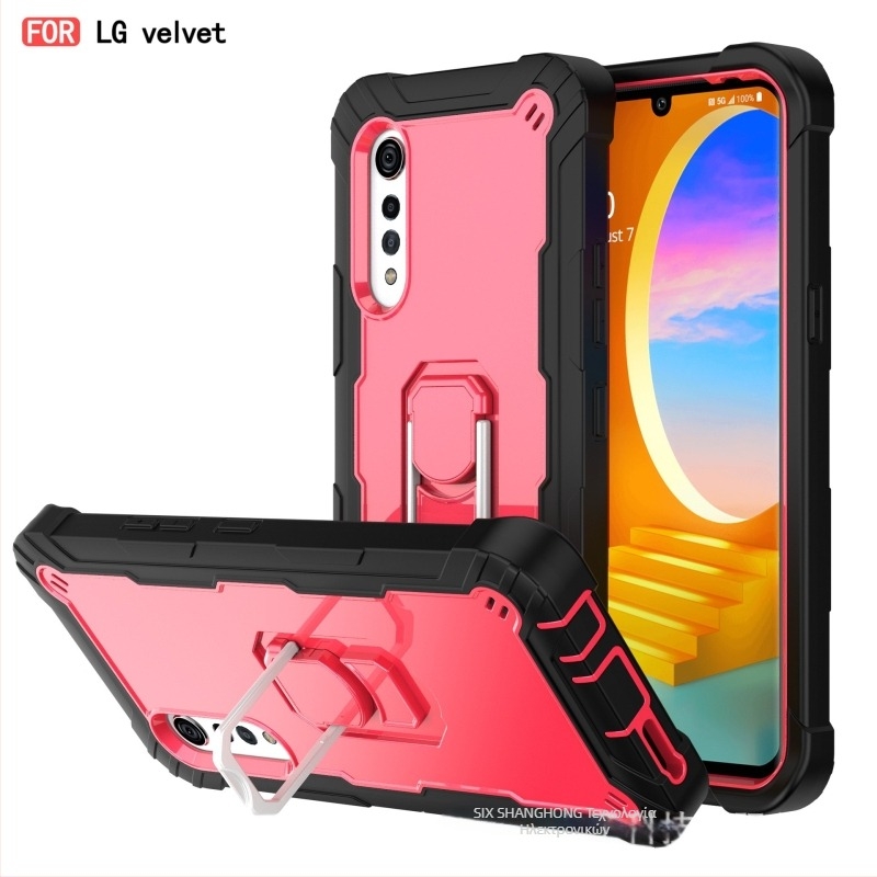 Θήκη κινητού σιλικόνης για LG Velvet/Velvet 5G, ανθεκτική στους κραδασμούς, ενσωματωμένο μεταλλικό στήριγμα και απαγωγή θερμότητας
