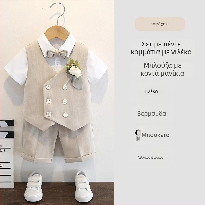 Σετ κοστουμιού για αγόρια, αγγλικού στυλ, για γάμους και ερμηνείες πιάνου, 70% πολυεστέρας, για ηλικίες 3–8 ετών