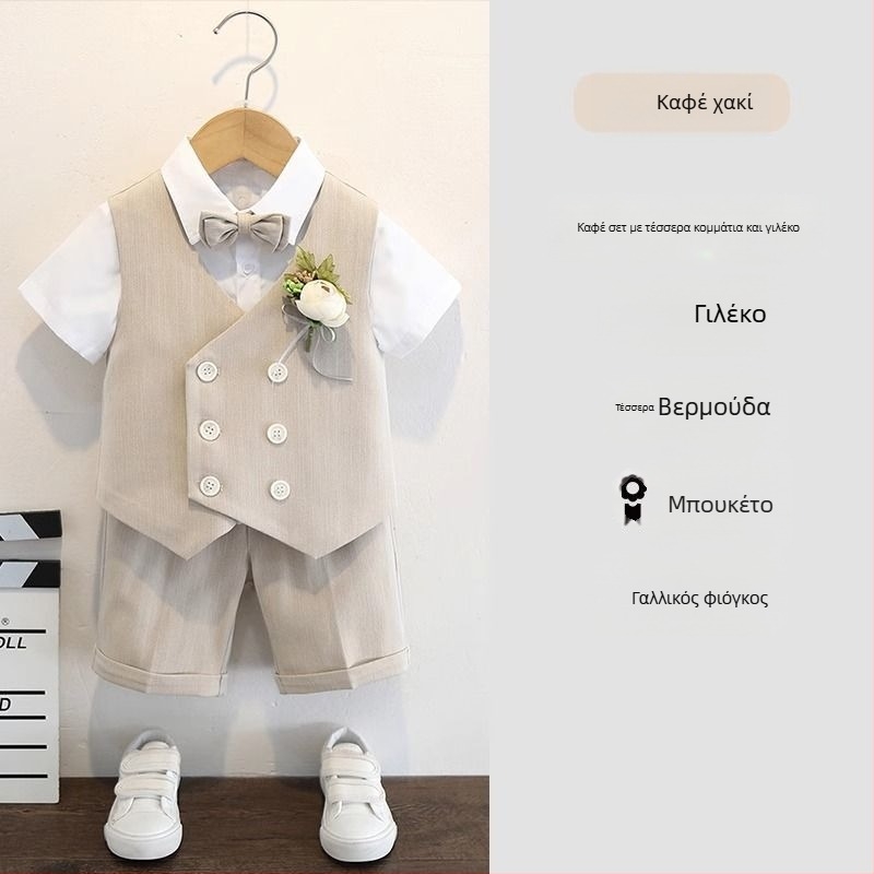 Σετ κοστουμιού για αγόρια, αγγλικού στυλ, για γάμους και ερμηνείες πιάνου, 70% πολυεστέρας, για ηλικίες 3–8 ετών