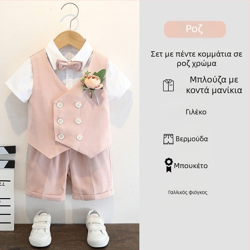 Σετ κοστουμιού για αγόρια, αγγλικού στυλ, για γάμους και ερμηνείες πιάνου, 70% πολυεστέρας, για ηλικίες 3–8 ετών