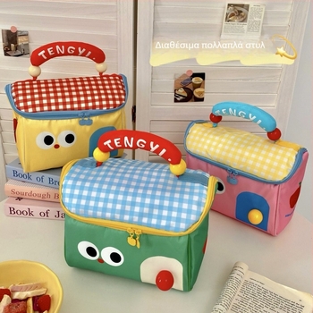 Τσαντάκι μακιγιάζ με γλυκό σχέδιο μικρού σπιτιού, πολυεστέρας, μοτίβο anime, χωρίς επένδυση, μονωμένο, πτυσσόμενο (Πολυεστέρας; Μοτίβο anime; Χωρίς επένδυση; Μονωμένο; Πτυσσόμενο)