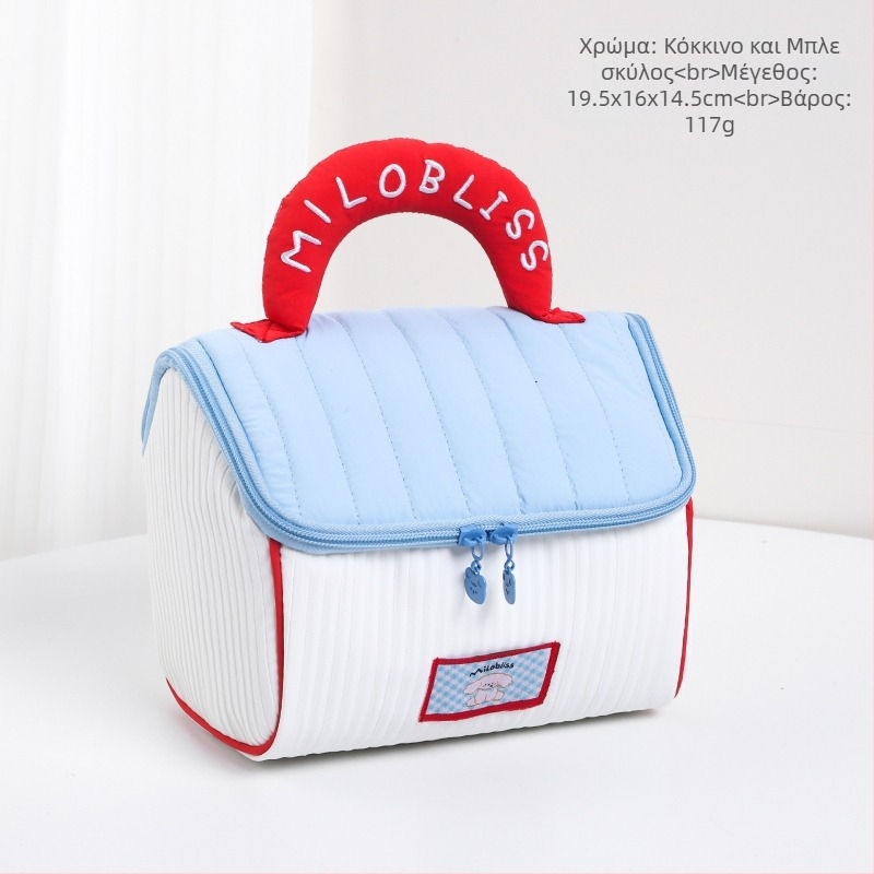 Τσαντάκι μακιγιάζ με γλυκό σχέδιο μικρού σπιτιού, πολυεστέρας, μοτίβο anime, χωρίς επένδυση, μονωμένο, πτυσσόμενο (Πολυεστέρας; Μοτίβο anime; Χωρίς επένδυση; Μονωμένο; Πτυσσόμενο)