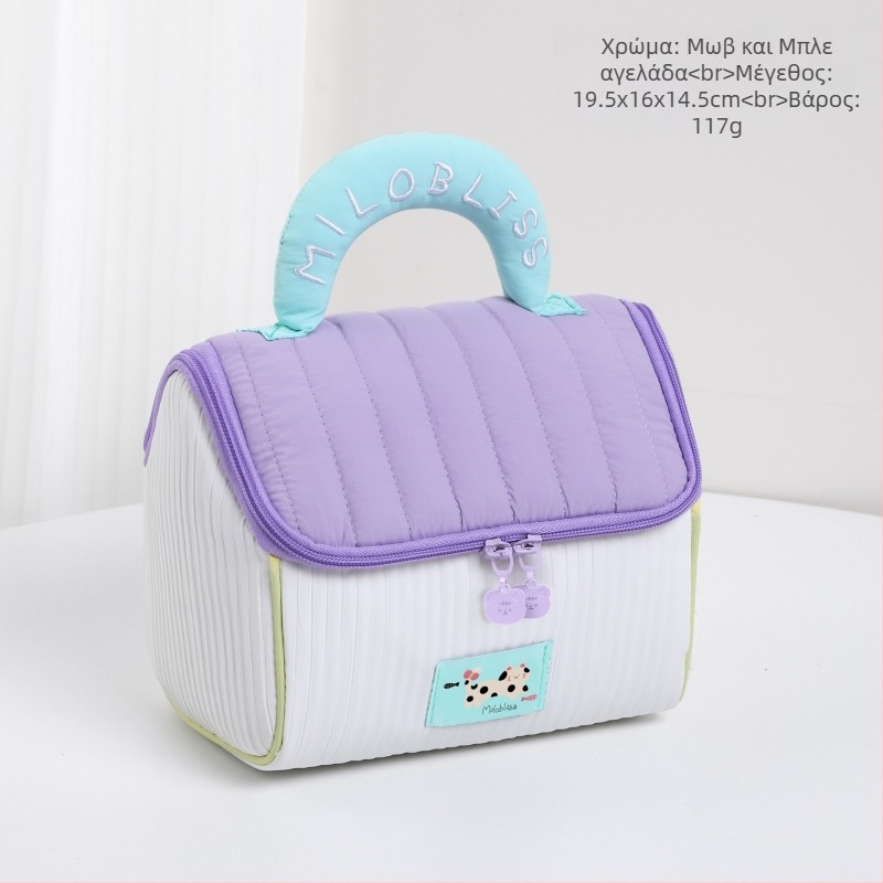 Τσαντάκι μακιγιάζ με γλυκό σχέδιο μικρού σπιτιού, πολυεστέρας, μοτίβο anime, χωρίς επένδυση, μονωμένο, πτυσσόμενο (Πολυεστέρας; Μοτίβο anime; Χωρίς επένδυση; Μονωμένο; Πτυσσόμενο)