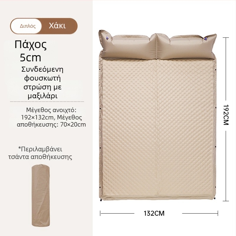 Φουσκωτός στρώμα για υπαίθριο κάμπινγκ - φορητή επιφάνεια για σκηνή, αυτόματη πλήρωση, αυτοκίνητο-έτοιμο, χωρητικότητα 1–3 ατόμων, βάρος 3 kg, Υλικό Chun Yongfang