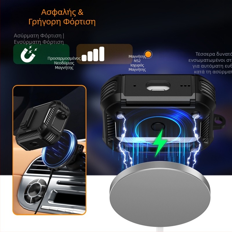 Θήκη AirPods Pro – Πολυλειτουργική, Φορητή, Συμβατή με Apple (TPU + PC, Type f)