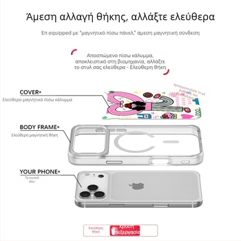 Θήκη για iPhone 17 Pro Max με δύο σε ένα μαγνητικό σύστημα, αλλαγή πίσω πάνελ, ματ φινίρισμα PC, προσαρμοζόμενη