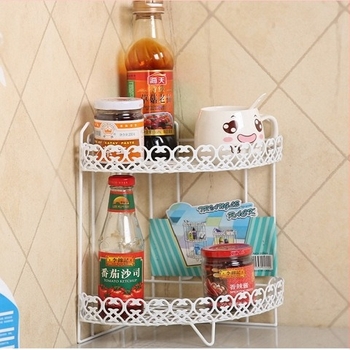 Χωρίς διάτρηση: Τριγωνικό γωνιακό ράφι μπάνιου, τοίχου, σφυρηλατό σίδερο, πολλαπλών επιπέδων αποθήκευση