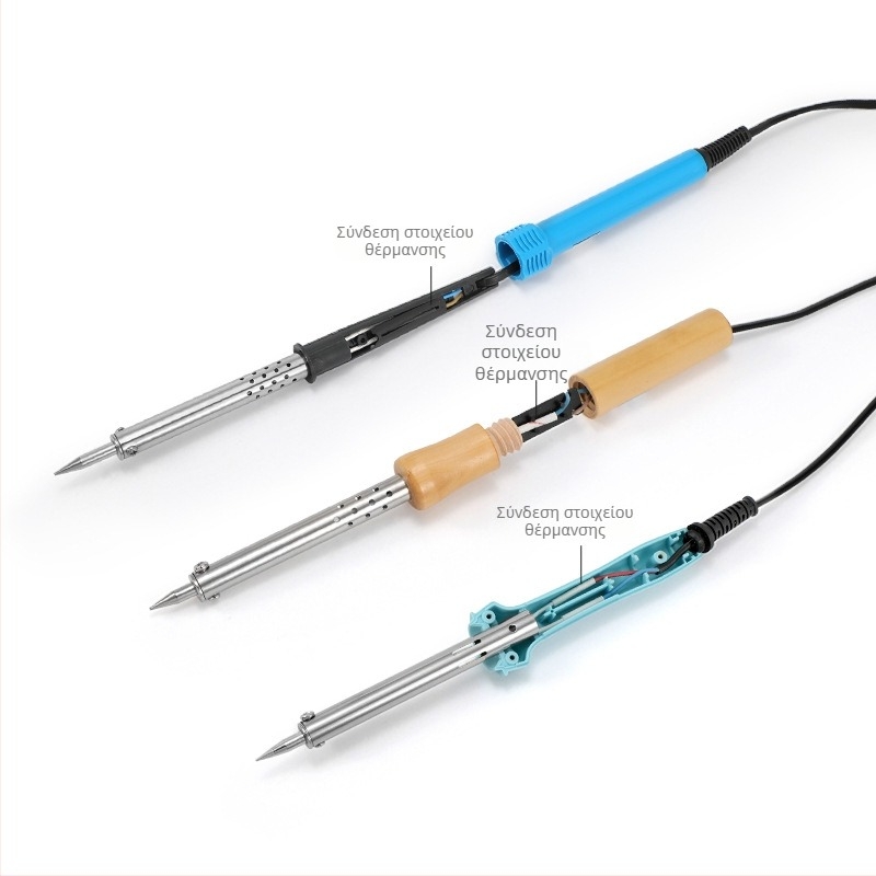 Κολλητήρι συγκόλλησης με ξύλινο χερούλι, εξωτερική θέρμανση, 60W, 220V, 480°C