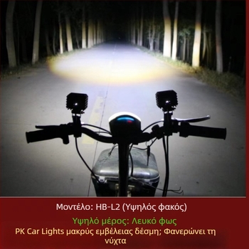 Εξωτερικός LED προβολέας για ηλεκτρικό μοτοποδήλατο - εξωτερική εγκατάσταση, 25W, τάση 12-80V, LED πηγή, μοντέλο JGY-HBL2, αδιάβροχος