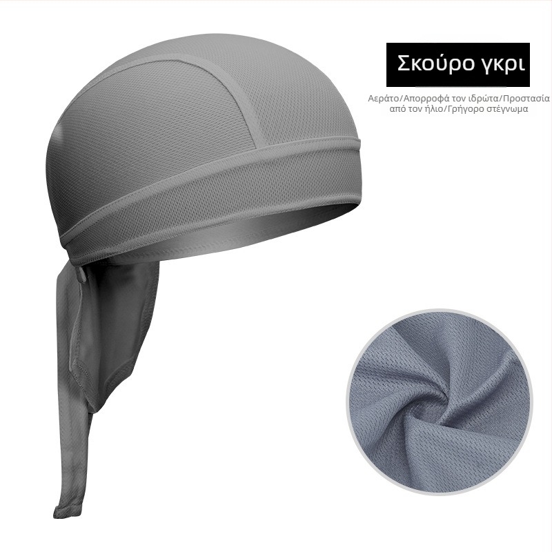 Ποδηλατικό καπέλο-μπαντιέρα τύπου πειρατής, γρήγορο στέγνωμα, πολυεστερικό, unisex για ενήλικες, αθλητικό κάλυμμα κεφαλής με επένδυση κράνους