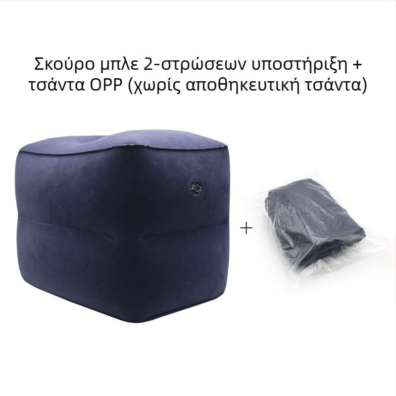 Miaosite MT501-3 φουσκωτό μαξιλαράκι ποδιού για υπαίθρια ταξίδια, επιφάνεια φλοκ, φιλικό προς το περιβάλλον PVC, βάρος 0.67 kg