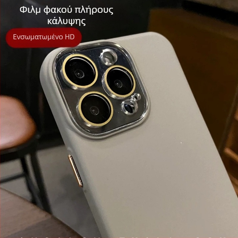 Θήκη από υγρή σιλικόνη για iPhone 17, πλήρους κάλυψης, προστασία από πτώσεις, με φιλμ προστασίας φακού κάμερας