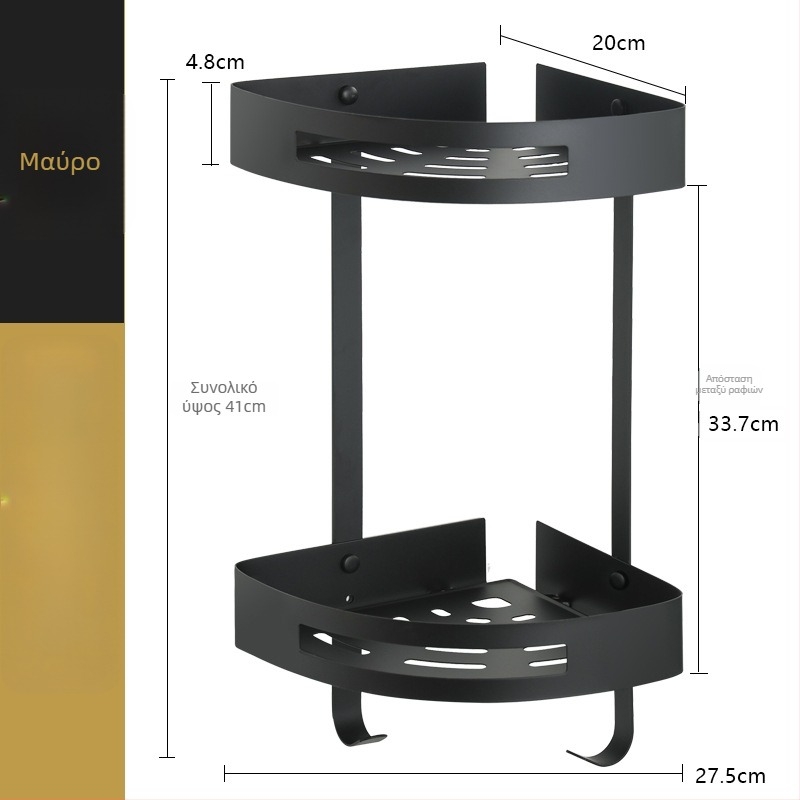 Επιτοίχιο ράφι γωνίας μπάνιου για τουαλέτα, ανοξείδωτο ατσάλι, φόρτωση 30 kg, μοντέλο A01, φινίρισμα καθρέφτης γυαλιστερό