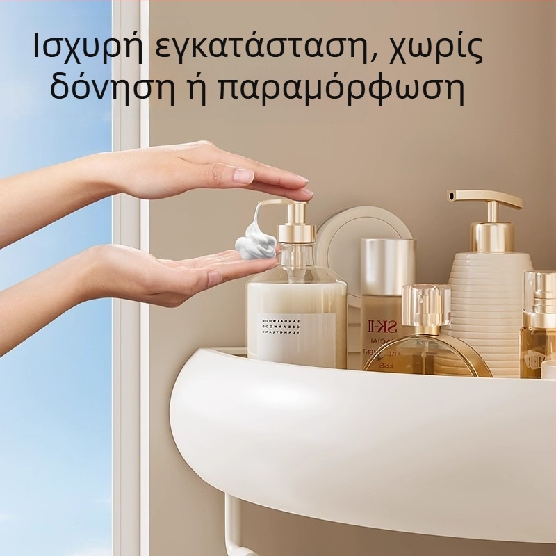 Τριγωνικός τοίχος-μονταρισμένος αποθηκευτικός ράφι μπάνιου με βεντούζες, Space αλουμίνιο, φόρτωση 1–5 kg