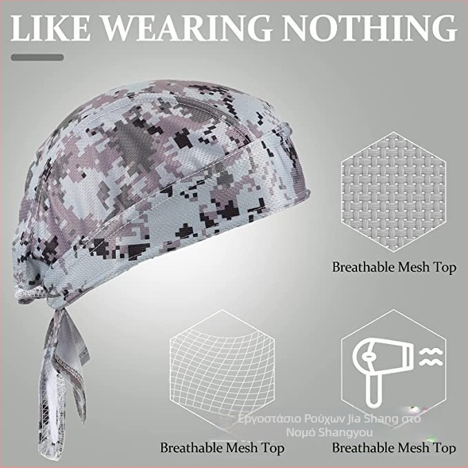 Αθλητικό καπέλο-μάντήλα για το κεφάλι, unisex ενήλικες, πολυεστέρας, εκτύπωση σχεδίου, εξωτερική χρήση