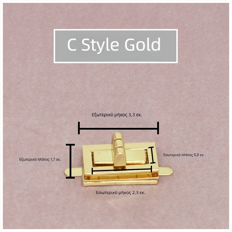 Σετ κλειδαριών για τσάντες — περιστρεφόμενη κλειδαριά, τετράγωνη κλειδαριά, μεταλλικό εξάρτημα, Zhuoyue