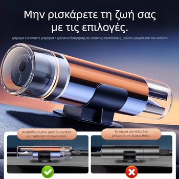 Εργαλείο έκτακτης ανάγκης αυτοκινήτου: σφυρί ασφαλείας για θραύση τζαμιού, μαχαίρι 3-σε-1, φορητό με προσωρινό σήμα στάθμευσης, PVC