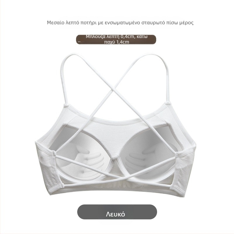 Wrap τοπ σουτιέν/Tube top, βισκόζη ριβέ ύφανση, 3/4 φλυτζάνια, μεσαίου μεγέθους καλούπες, συγκέντρωση, διαπνοή, σέξι ανοιχτή πλάτη