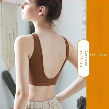 Βαμβακερό τοπ-μπράζ chest wrap / tube top με πλήρεις cups, 90-95% βαμβάκι, έμπνευση κορσέ, ελαφρύ αθλητικό στυλ, διαπνοή στην επάνω περιοχή και διαμόρφωση της πλάτης, απορρόφηση ιδρώτα.